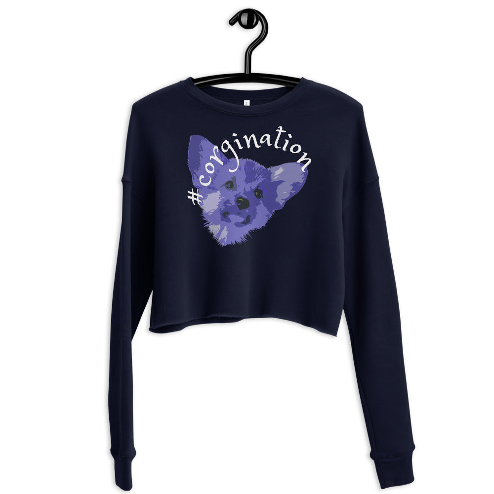 Gift for dog lovers. #corgination cropped sweatshirt for girls. Streetwear for women WickedYo.